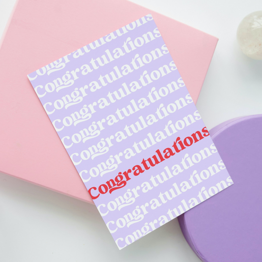 "Congratulations"- Personalised Gift Note Card